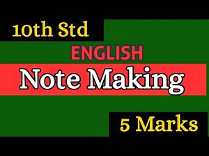 NOTE MAKING | 10TH STD ENGLISH 5 mark question