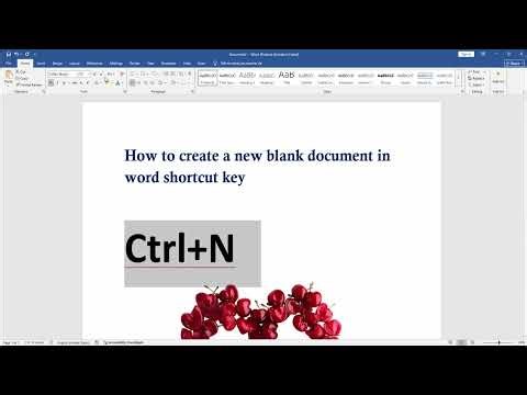 How to create a new blank document in word shortcut key