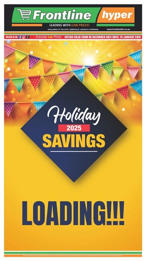 6K views · 16 reactions | Frontline Hyper Holiday 2025 Savings Promotion! Unwrap unbeatable deals this festive season ✨ Offers valid 09 Dec 2025 – 19 Jan 2026 Shop smart. Save big. Celebrate more. #FrontlineHyper #HolidaySavings #FestiveDeals #LowPrices | Frontline Hyper Edenvale | Facebook
