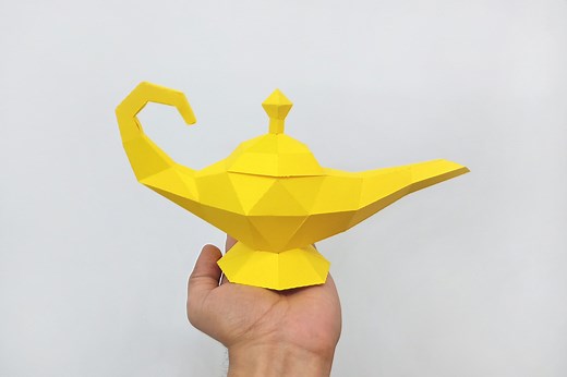 DIY Aladdin Genie Lamp 3d papercraft, a Templates & Theme by PAPER amaze