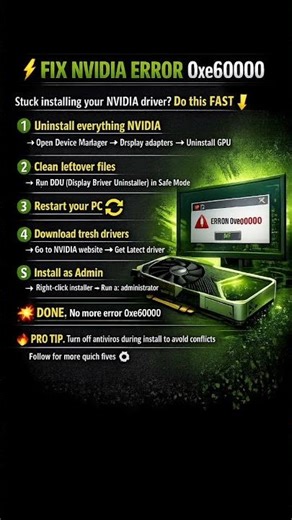 How To Fix NVIDIA Installation Error Code 0xe60000