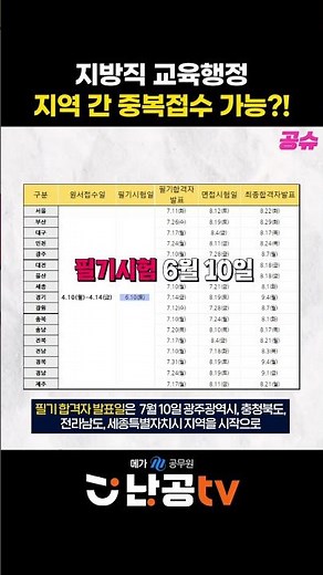 지방직 교육행정 지역 간 중복접수 가능할까?