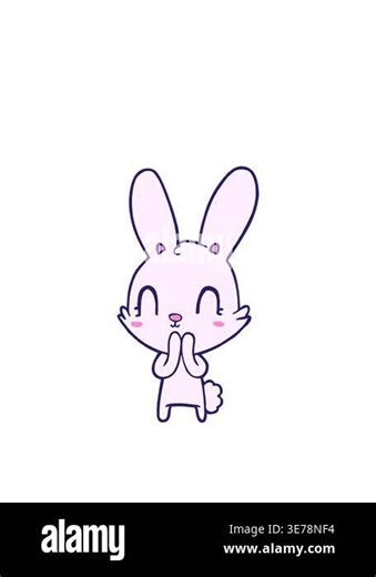 jumping motion animation of cute cartoon rabbit Stock Video Footage - Alamy