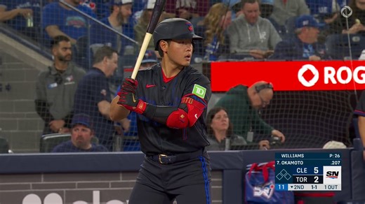 岡本和真が第4号ホームラン💥エース右腕ウィリアムズの4シーム(157キロ)を捉える！飛距離:131.6m打球速度:176.9キロ角度:31度【シーズン成績】打率.216 4本塁打 9打点 OPS.671🎥@Sportsnet #岡本和真