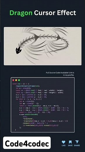 5 Seconds to AMAZING Dragon Cursor Effects You Can Learn in Minutes #shorts #coding