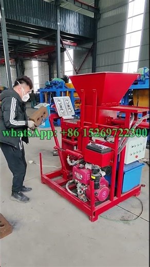 small automatic diesel earth compressed clay interlocking block machine for business #claybricks