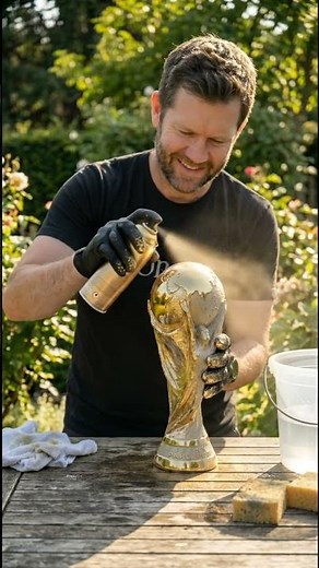 Making a Golden World Cup Trophy Using Concrete 🏆✨ | Satisfying DIY #diygaming #satisfying #worldcup