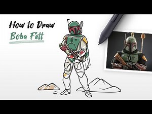 How to Draw Boba Fett character from Star Wars Easy Step By Step