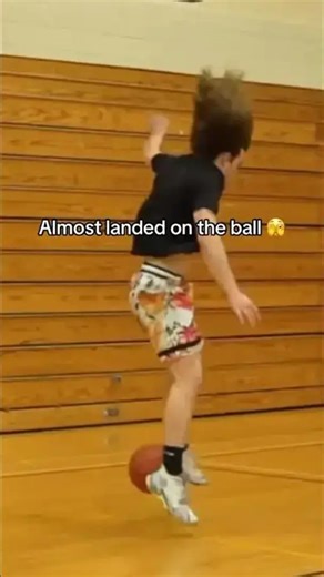 Almost landed on the ball, dunking fails