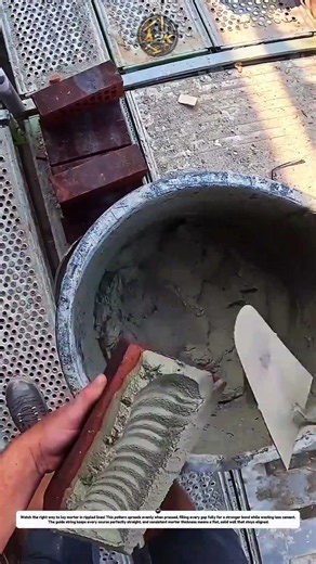 Pro Bricklaying Mortar Spreading Trick 🧱📏