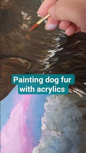 Painting dog fur with acrylics #artvideo #processart #dogpainting #dogart #labrador #art #artist