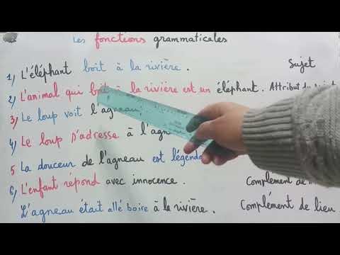 Les fonctions grammaticales..