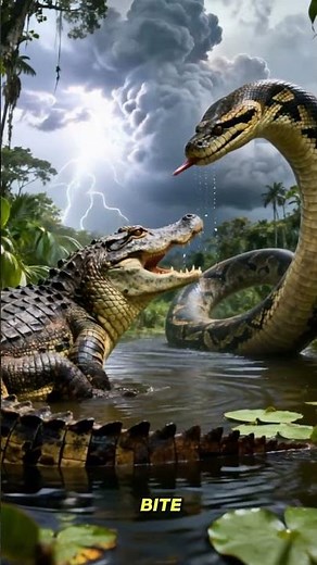 CROCODILE VS ANACONDA 🐊🐍 | Epic Realistic Battle in the Wild | 4K Cinematic Timelapse UHD
