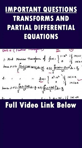 MA3351 | Transforms and PDE | Important Questions in Transforms and Partial Differential Equations
