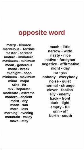 opposite word #english #education #learning #explore #shorts #esl
