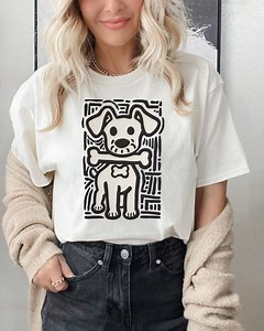 Cartoon Dog Graphic T-shirt, Minimalist Dog Lover Tee - Etsy Australia