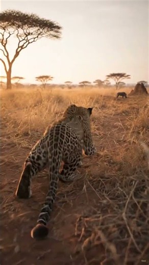 Watch a tense badger vs leopard standoff in the open savanna.