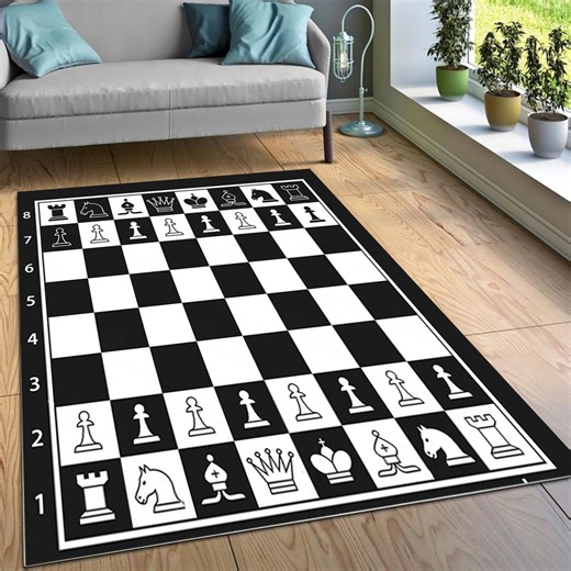Chess Knight Area Rug, Dramatic Flame and Smoke Chess Art Carpet, Strategy Game Room Decor, Living Room Carpet - Etsy