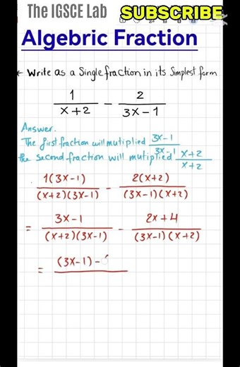 Master Algebraic Fractions | IGCSE Maths 0580 Visual Guide (2026)​#IGCSE #Math #AlgebraicFractions