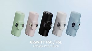 【 ADAM elements GRAVITY F5C/L 】https://adamele.com/MY_GF5 Pocket-sized Fast Charging Power Bank With LED Display and Built-in USB-C/Lightning Charging Connector. #PowerInYourPocket #TechEssentials ✨ GRAVITY F5C/L ✨ Charge smart, travel light! ​ ♦︎ Unique foldable USB-C ／Lightning connector. No need to carry extra charging cables. Just plug it in to charge, anytime, anywhere. ♦︎ 5000 mAh capacity. Compact as a lipstick and weighing less than 100g. ​ ♦︎ Smart LED display. Check your battery status