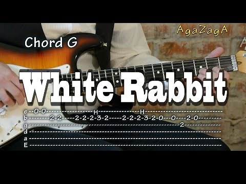 White Rabbit - instrumental guitar cover with Tabs and Chords, レッスン, como tocar, табулатуры
