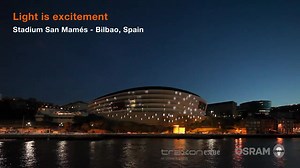 4.8K views · 108 reactions | 42,500 RGB LED dots from #OSRAM illuminate the façade of the new San Mamés Stadium, home for the Athletic Club of Bilbao, one of the biggest European football clubs. A total of 2,500 vertical sails are mounted on the 360-degree multimedia façade as five horizontal rings around the new stadium. | ams OSRAM | Facebook
