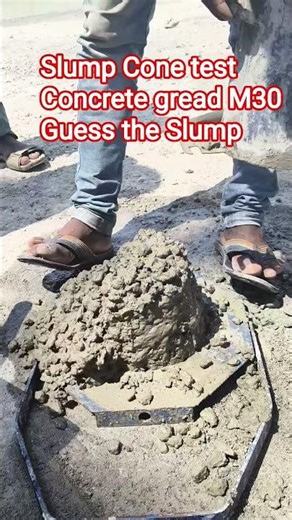 Slump Cone test of Concrete gread M30 Workability test of Concrete