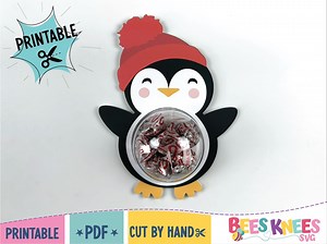 Printable Penguin Candy Dome Template • Winter Craft Digital Download - Etsy