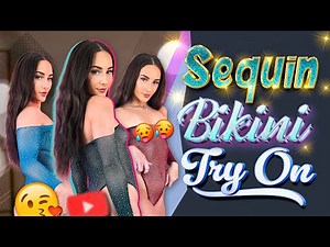 4K Multi Coloured Sequin Bodysuit Try On – Sheer Glamour, Cheeky Sparkle