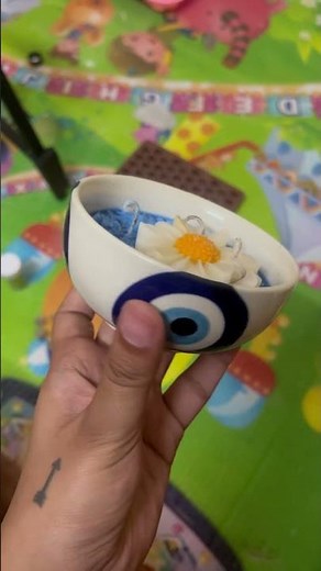 DIY Blue Flower candle #candle #candlemaking #diycandle