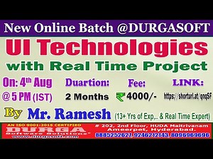 UI TECHNOLOGIES Online Training @ DURGASOFT