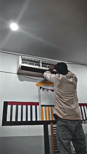 split AC indoor cover install and service #trendingshorts #accircuits #motivation #automobile