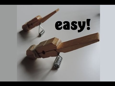 How to Make A Clothespin Toothpick Gun. (Full HD)