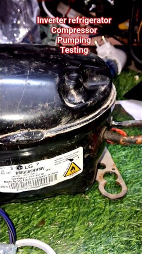 Lg inverter refrigerator compressor pumping testing #fridge