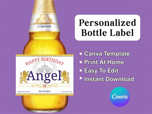 Modelo Beer Label, Modelo Personalized Beer Bottle Labels, Custom Beer Labels, Modelo Labels, Beer Canva Templates for Wedding & Birthday - Etsy