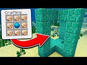 How to Use a CONDUIT in Minecraft Pocket Edition (Conduit, Heart of the Sea, Nautilus Shell)