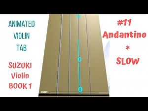 🌿🎶ANDANTINO - Suzuki Violin Book 1 - (SLOW tempo) | Song 11 | PLAY ALONG with Animated Violin TAB