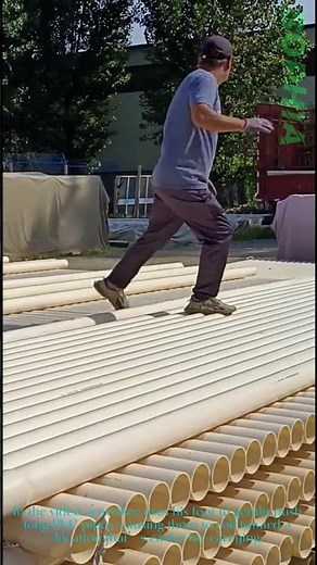 PVC Pipe Handling: Rolling Tubes by Foot for Easy Transport