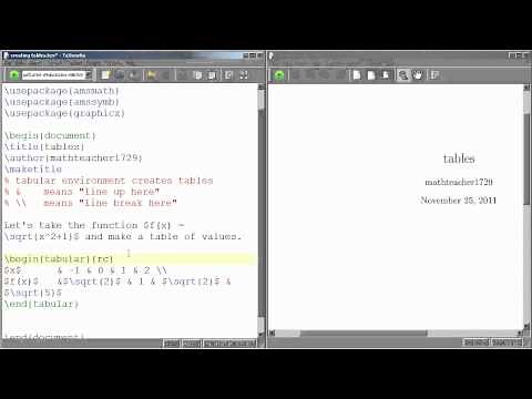 LaTeX Tutorial 09 tables