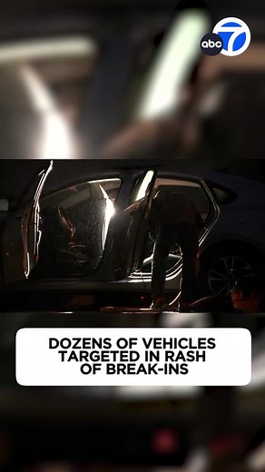 Police are investigating a rash of #car break-ins in #Westchester in which as many as 50 #vehicles were targeted. Surveillance video obtained by Eyewitness News shows two masked individuals in the area wearing dark clothing and carrying flashlights. #breakin