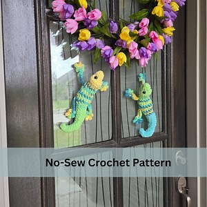 No-sew Crochet Lizard Pattern: Amigurumi Gecko Window Buddy (PDF Pattern) - Etsy
