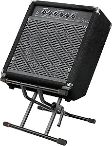 STRICH Amp Guitar Stand, Middle Profile Guitar Combo Speaker Stand, Dual X-Shape Folding Amplifier Stand, Fully Collapsible, Black, SAT-02P