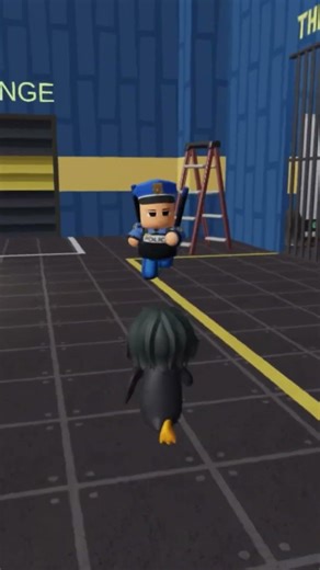 Gugugaga Penguin vs Roblox police jr 2 PLAYER ESCAPE#roblox #shorts