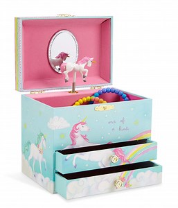 JewelKeeper Unicorn and Rainbow Musical Jewelry Box with 2 Pullout Drawers, The Unicorn Tune