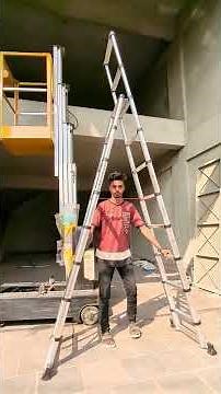 Telesteps Telescoping A-Frame 10ft Height Folding Aluminum Ladder for Tight Spaces Made in Sweden