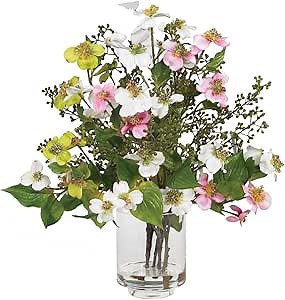Nearly Natural Dogwood Silk Flower Arrangement