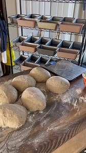 Shaping rye bread is a little adventure on its own 🥖 Unlike wheat dough, rye has very little gluten, so it doesn’t hold tension the same way. Instead of stretching and pulling, you simply guide it into place. ✨ A few tips I’ve learned: • Rye dough is sticky — wet hands or a dusting of rye flour are your best friends. • Gentle handling is key, think scooping and tucking, not kneading. • Pans are often used to support rye, but with good flouring you can go freeform too. • Smooth the top with wet 