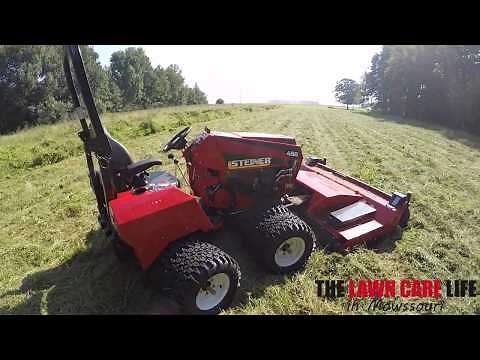 Steiner 450 with Rough Cut Mower - Mowing An Overgrown Field!!! (Does the Ventrac 4500 Compare?)