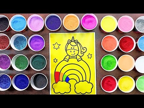 Unicorn With Rainbow Sand Art || Colored Sand Painting For Kids