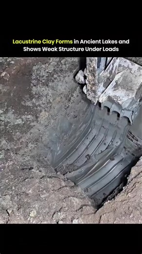 @nextgenrichh on Instagram: "Lacustrine clay forms in quiet postglacial lake basins where fine particles settle slowly and create soft layered deposits. Weak particle bonds produce low shear strength and high compressibility. Even moderate loads increase pore water pressure and trigger gradual consolidation. High moisture levels raise the risk of differential settlement as water escapes through narrow pore spaces. Structural loads often cause long term movement because the clay responds slowly t